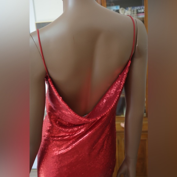 Zara sequin red spaghetti dress XS - Picture 5 of 10